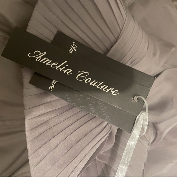 Grey/silver gown, size 10 - Picture 5 of 6